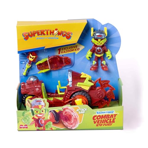 SUPERTHINGS KAZOOM Power – Combat Vehicle Kid Fury Kampffahrzeug aus der TV-Serie Kazoom Power, enthält 1 Combat Vehicle, 1 Kid Fury Exclusive, 1 Waffe und 1 Zubehör von SUPERTHINGS RIVALS OF KABOOM