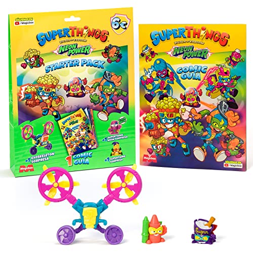 SUPERTHINGS RIVALS OF KABOOM Neon Power Serie, Starter-Pack, Magazin mit Comic-Guide mit der Geschichte der Neon Power Serie + 1 Exoskeleton + 2 SuperThings von SUPERTHINGS RIVALS OF KABOOM