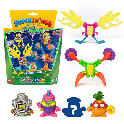 Superthings Neon Power Serie, inklusive 1 silbernem Kapitän und 2 Exoskeletons von SUPERTHINGS RIVALS OF KABOOM