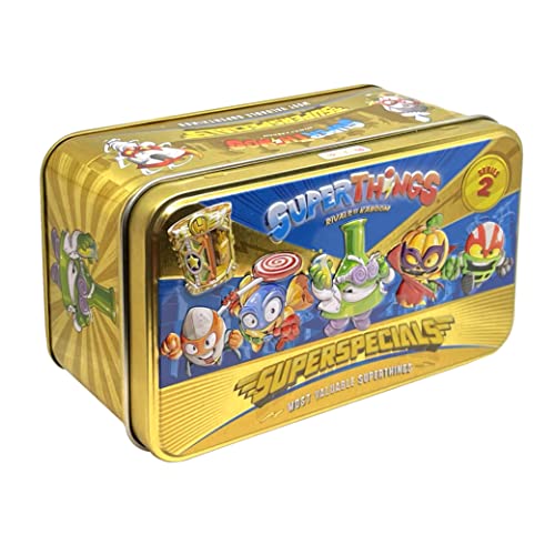 SUPERTHINGS Series 2 Gold Tin – Enthält alle ganz besonderen Figuren aus Serie 2, darunter die Ultra-Rarität (Professor K) von SUPERTHINGS RIVALS OF KABOOM