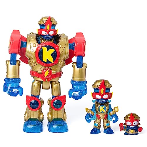 SUPERTHINGS Superbot Kazoom Power Golden Armor - Gelenkiger Kazoom Power Roboter ausgestattet mit Goldener Rüstung und Kampfzubehör Enthält 1 Exklusives Kazoom Kid und 1 exklusiven Helden SuperThing von SUPERTHINGS RIVALS OF KABOOM
