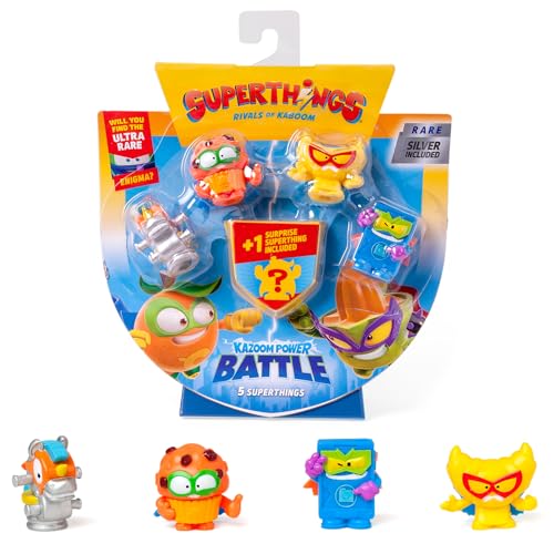 Superthings KAZOOM Power Battle – 5er-Pack – enthält 5 SuperThings (inklusive 1 Überraschungsfigur und 1 silberner Kapitän), 5 x 6 Stück von SUPERTHINGS RIVALS OF KABOOM