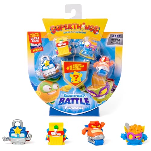 Superthings KAZOOM Power Battle – 5er-Pack – enthält 5 SuperThings (inklusive 1 Überraschungsfigur und 1 silberner Kapitän), Packung mit 6 Stück von SUPERTHINGS RIVALS OF KABOOM
