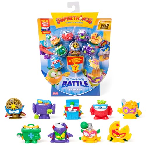 Superthings KAZOOM Power Battle – Packung mit 10 Superthings (enthält 1 Überraschungsfigur und 1 Goldener Kapitän), 1 Packung mit 2 Stück von SUPERTHINGS RIVALS OF KABOOM