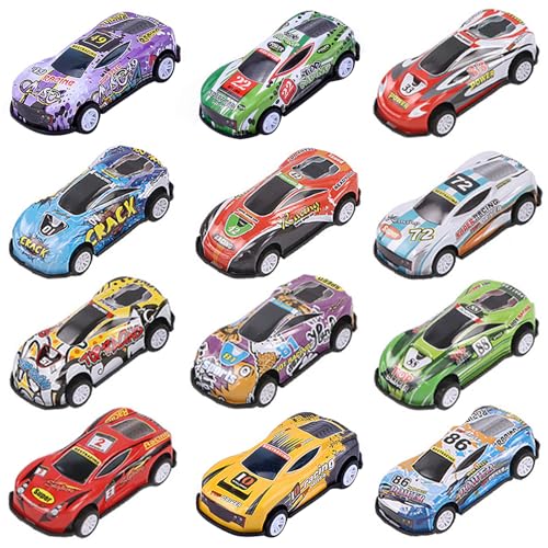 SUPGOD 12 Stück Spielzeugautos Metall Stunt Spielzeugauto, Mini Autos Spielzeug, Zufällige Auswahl Kleine Autos Set, für Kinder Geburtstag Geschenk von SUPGOD