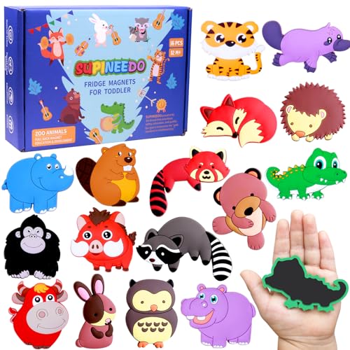 Die kühlschrank - und kühlschrankmagneten sind für Kleinkinder, kühlschrankmagneten für schulkinder und babymagneten für Babys und die babymagneten für die babymagneten (16 Pcs Tiere!) von SUPINEEDO