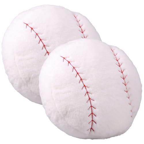 2 Stück Plüsch Fußballkissen, Basketball Fußball Baseball Sitzkissen Weiche Faden Wurfkissen Fußball Spielzeug Süßes Gefüllt Kreative Zimmer Dekoration für Kinder Mädchen Jungen Fußballliebhaber(D) von SUPPUIMNT