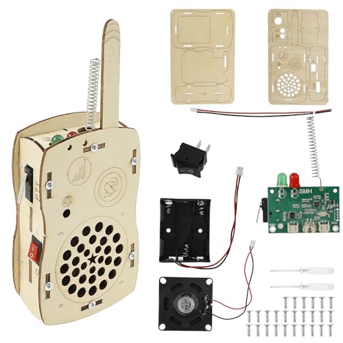 2 Stück Radio Bausatz DIY Kits Holz, Lautsprecher Bausatz Walkie Talkies Toy 650 Fuß Kommunikationsbereich Speaker Kit für Kid Science Experiment Kombination Unterhaltung und Bildung von SUPPUIMNT