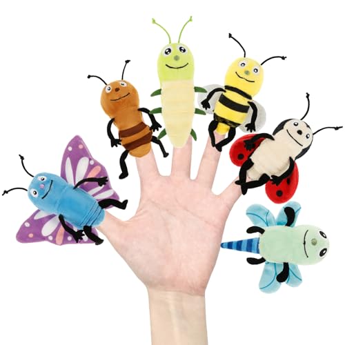 6 Stück Fingerpuppen, Tier Handpuppen Spielzeug Set für Kinder Realistischer Weich Wild Tierkopf Animal Finger Puppet Set Butterfly Ladybug für Weihnachten Oster und Kinderparty Mitbringsel Geschenk 6 Stück Fingerpuppen, Tier Handpuppen Spielzeug Set für Kinder Realistischer Weich Wild Tierkopf Animal Finger Puppet Set Butterfly Ladybug für Weihnachten Oster und Kinderparty Mitbringsel Geschenk von SUPPUIMNT