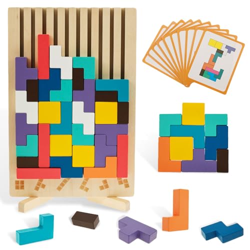 Holz Puzzle Blöcke, 3D Blockspiel Build Logic Skill Puzzle Game Bildungsspielzeug Holzpuzzle Knobelspiele Handheld Spiel Verbesserung der Konzentration Jigsaw Gehirnspielzeug für Kinder Holz Puzzle Blöcke, 3D Blockspiel Build Logic Skill Puzzle Game Bildungsspielzeug Holzpuzzle Knobelspiele Handheld Spiel Verbesserung der Konzentration Jigsaw Gehirnspielzeug für Kinder von SUPPUIMNT