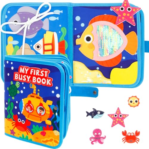 SUPPUIMNT Montessori Busy Board Deutsch ab 1 Jahre, Hochwertige, Wiederverwendbare Sticker ohne Klebstoff, Weichem Filz für Kinder Geburtstagsgeschenke, für Frühe Bildung(B) von SUPPUIMNT