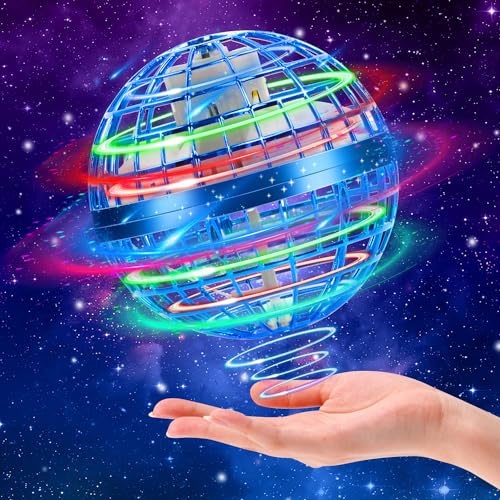 SUPRBIRD Fliegender Ball, Schwebender Ball, Hand Controlled Hover Ball, Magic Spinner Ball, Flying Ball Boomerang Ball Mit Led Licht, Mini Drohne Spielzeug für Kinder Erwachsene Outdoor Indoor (Blau) von SUPRBIRD