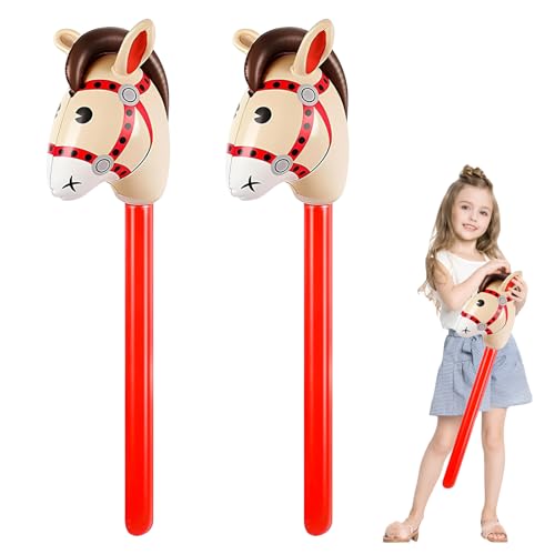 SUPRROW 2 Stück Hobby Horse,Steckenpferd Aufblasbarer Pony Stab,Hors Bastelset Hobbyhorse,Horsing Pferd Pferdekopf,für Kinde Dekoration Cowboy Thematische Party Deko SUPRROW 2 Stück Hobby Horse,Steckenpferd Aufblasbarer Pony Stab,Hors Bastelset Hobbyhorse,Horsing Pferd Pferdekopf,für Kinde Dekoration Cowboy Thematische Party Deko von SUPRROW