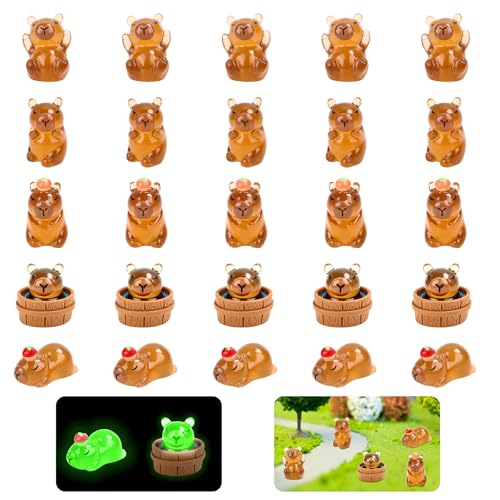 25 Stück Capybara Leuchtende Mini Capybara Resin Figurinen Glow in The Dark Mini Tiere Leuchten mit 5 Unterschiedlich Aussehende, für Topfdekoration Garten Outdoor Handwerk Dekoration 25 Stück Capybara Leuchtende Mini Capybara Resin Figurinen Glow in The Dark Mini Tiere Leuchten mit 5 Unterschiedlich Aussehende, für Topfdekoration Garten Outdoor Handwerk Dekoration von SUPRROW