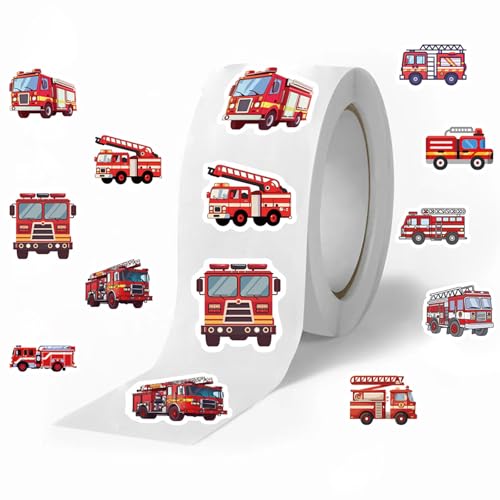 SUPRROW 500 Stück Feuerwehrauto Aufkleberrolle Selbstklebend, Wasserfest Feuerwehrauto Motorfahrzeuge Aufkleber SUPRROW 500 Stück Feuerwehrauto Aufkleberrolle Selbstklebend, Wasserfest Feuerwehrauto Motorfahrzeuge Aufkleber von SUPRROW