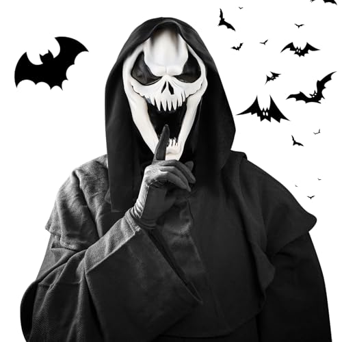 SUPRROW Schrei Maske Halloween Gruselige Masken für Erwachsene/Kinder Cosplay Geister Maske, Cosplay Realistische Requisiten, Halloween Party Bar Maskerade Gruselmaske von SUPRROW