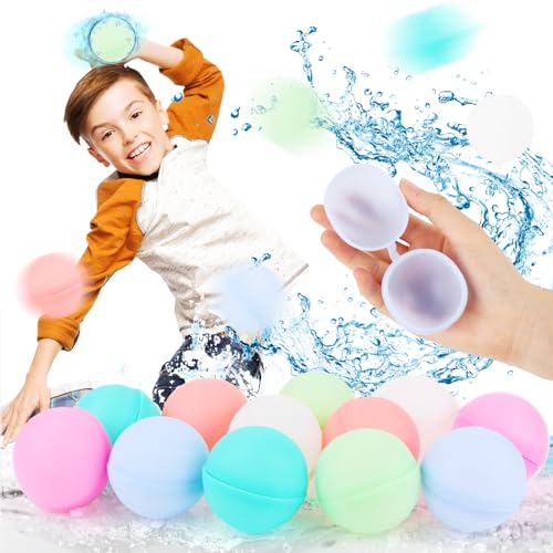 18 Stück Wasserbomben Wiederverwendbar, Wiederverwendbare Wasserbomben, Wsserbomben Bunt, Silikon Wasserball für Outdoor-Spiele, Sommerpartys 18 Stück Wasserbomben Wiederverwendbar, Wiederverwendbare Wasserbomben, Wsserbomben Bunt, Silikon Wasserball für Outdoor-Spiele, Sommerpartys von SUPRROW