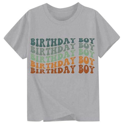 Jungen Geburtstagsshirt Festlich Lustig T-Shirt Rundhalsausschnitt Grafikdruck Oberteil Retro Vintage Schriftzug Used-Look-Print Kurzarmshirt für Geburtstagsfeier von SUPTTING