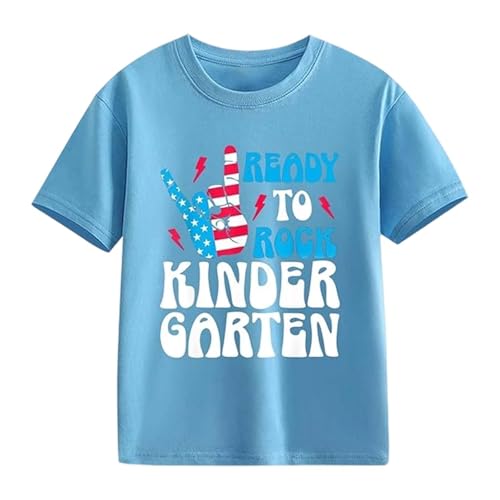 Patriotisch Lustig Kinder T-Shirt Rundhalsausschnitt Grafikdruck Oberteil Amerikanisch Lässig Kurzarmshirt Wichtel-Motiv Schriftzug Grafikshirt Sommer für Nationalfeiertag von SUPTTING