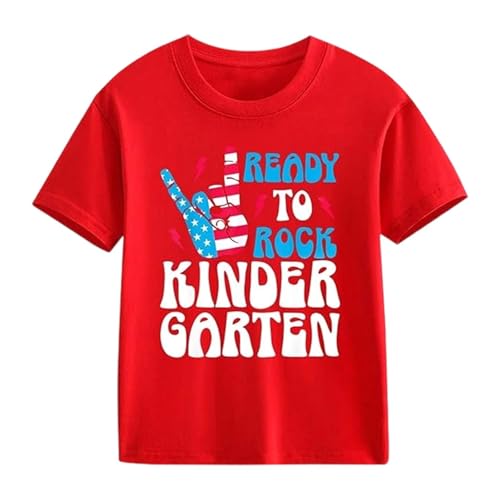 Patriotisch Lustig Kinder T-Shirt Rundhalsausschnitt Grafikdruck Oberteil Amerikanisch Lässig Kurzarmshirt Wichtel-Motiv Schriftzug Grafikshirt Sommer für Nationalfeiertag von SUPTTING