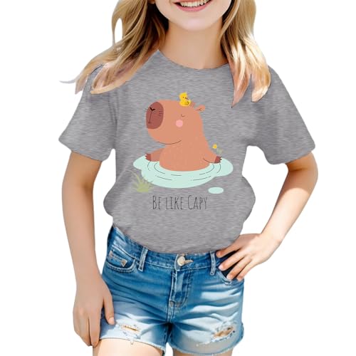 SUPTTING Crop Top Statement Shirt Damen T-Shirt Süß Lustig, Kurzarm Rundhals Kawaii Tier-Design, Capybara-Aufdruck Be like Capy Schriftzug Sommer-Oberteil Oversize für Picknick im Park SUPTTING Crop Top Statement Shirt Damen T-Shirt Süß Lustig, Kurzarm Rundhals Kawaii Tier-Design, Capybara-Aufdruck Be like Capy Schriftzug Sommer-Oberteil Oversize für Picknick im Park von SUPTTING