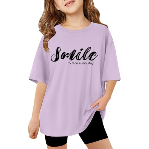 SUPTTING Damen T-Shirt mit Lächeln Motiv Rundhalsausschnitt Kurzarm mischung Locker geschnitten Look Freizeitshirt Oberteil Sommerkleidung Alltagskleidung für Freizeit Alltag von SUPTTING