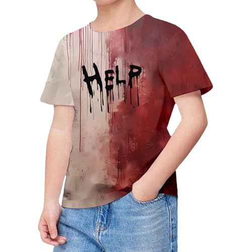 SUPTTING Halloween Herbst Jungen T-Shirt Atmungsaktiv Auffällig Oberteil Grafik-Print Rundhalsausschnitt Kurzarmshirt Grusel Lässig Blutspritzer-Muster Lettering Top für Mottoparty SUPTTING Halloween Herbst Jungen T-Shirt Atmungsaktiv Auffällig Oberteil Grafik-Print Rundhalsausschnitt Kurzarmshirt Grusel Lässig Blutspritzer-Muster Lettering Top für Mottoparty von SUPTTING