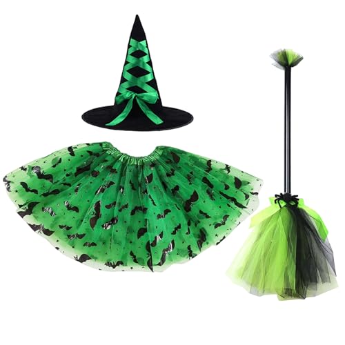 SUPTTING Halloween Herbst Mädchen Hexen-Set Komplett Lustig Kostüm-Set Spitzer Hut Tüllrock Verkleidungs-Set Klassisch Verspielt Spinnennetz-Muster Glitzer Halloween-Outfit für Süßes oder Saures SUPTTING Halloween Herbst Mädchen Hexen-Set Komplett Lustig Kostüm-Set Spitzer Hut Tüllrock Verkleidungs-Set Klassisch Verspielt Spinnennetz-Muster Glitzer Halloween-Outfit für Süßes oder Saures von SUPTTING