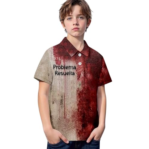 SUPTTING Halloween Kinder T-Shirt Schockierend Gruselig, Blutspritzer-Druck Spruch Kostüm-Oberteil, Horror Splatter Realistischer Druck Mottoshirt, Kurzarm Zombie-Shirt für Halloween-Party SUPTTING Halloween Kinder T-Shirt Schockierend Gruselig, Blutspritzer-Druck Spruch Kostüm-Oberteil, Horror Splatter Realistischer Druck Mottoshirt, Kurzarm Zombie-Shirt für Halloween-Party von SUPTTING