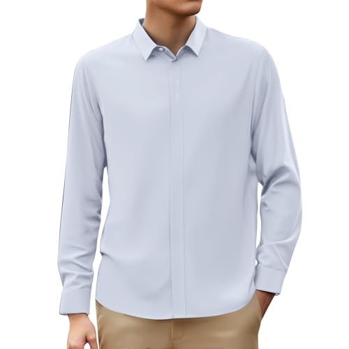 SUPTTING Herren Hemd Unifarben Langarm Businesshemd Verdeckte Knopfleiste Freizeithemd Kragen Bürokleidung Elegant Arbeitshemd Leicht Abendhemd Hochwertig Kleidung Formelles Hemd Schick SUPTTING Herren Hemd Unifarben Langarm Businesshemd Verdeckte Knopfleiste Freizeithemd Kragen Bürokleidung Elegant Arbeitshemd Leicht Abendhemd Hochwertig Kleidung Formelles Hemd Schick von SUPTTING