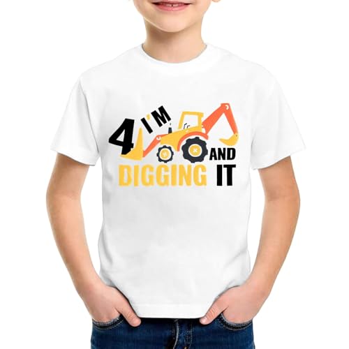 SUPTTING Jungen T-Shirt 4 I'm Digging It Aufdruck Bagger Kurzarm Oberteil Rundhals Shirt Kindergeburtstag Outfit Freizeitshirt Sommer Top Geburtstagsshirt Kinderbekleidung Baustelle SUPTTING Jungen T-Shirt 4 I'm Digging It Aufdruck Bagger Kurzarm Oberteil Rundhals Shirt Kindergeburtstag Outfit Freizeitshirt Sommer Top Geburtstagsshirt Kinderbekleidung Baustelle von SUPTTING