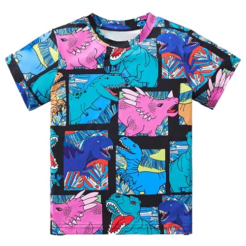 SUPTTING Jungen T-Shirt Dinosaurier Allover-Print Dino Kinder Kurzarmshirt Baumwolle Rundhals Sommer Oberteil Freizeitshirt Atmungsaktive Kinderbekleidung Jungenmode Bekleidung für Jungs SUPTTING Jungen T-Shirt Dinosaurier Allover-Print Dino Kinder Kurzarmshirt Baumwolle Rundhals Sommer Oberteil Freizeitshirt Atmungsaktive Kinderbekleidung Jungenmode Bekleidung für Jungs von SUPTTING