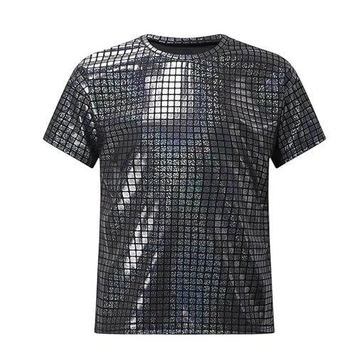 SUPTTING Jungen T-Shirt Glänzend Auffällig Pailletten-Shirt, Rundhalsausschnitt Kurzarm Glitzer-Top, Disco Festlich Schillernder Effekt Party-Oberteil für Kinderdisko SUPTTING Jungen T-Shirt Glänzend Auffällig Pailletten-Shirt, Rundhalsausschnitt Kurzarm Glitzer-Top, Disco Festlich Schillernder Effekt Party-Oberteil für Kinderdisko von SUPTTING