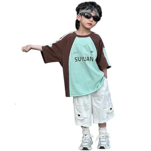 SUPTTING Jungen T-Shirt SUYUAN Zweifarbig, Kurzarm Shirt Oberteil Freizeithemd, Raglanärmel Baumwolle Sommerhemd, Mint Braun Kinderkleidung Streetwear, Locker Atmungsaktiv Alltagskleidung SUPTTING Jungen T-Shirt SUYUAN Zweifarbig, Kurzarm Shirt Oberteil Freizeithemd, Raglanärmel Baumwolle Sommerhemd, Mint Braun Kinderkleidung Streetwear, Locker Atmungsaktiv Alltagskleidung von SUPTTING