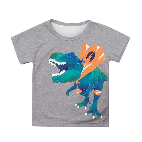 SUPTTING Jungen T-Shirt mit Dinosaurier-Motiv und Skateboard-, Kindershirt Rundhalsausschnitt, lässiges Freizeitshirt Straßen Kurzarmshirt, bequemes Sportshirt, grafisches Skatershirt von SUPTTING