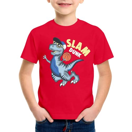 SUPTTING Jungen T-Shirt mit Dinosaurier-Motiv und Skateboard-, Kindershirt Rundhalsausschnitt, lässiges Freizeitshirt Straßen Kurzarmshirt, bequemes Sportshirt, grafisches Skatershirt von SUPTTING