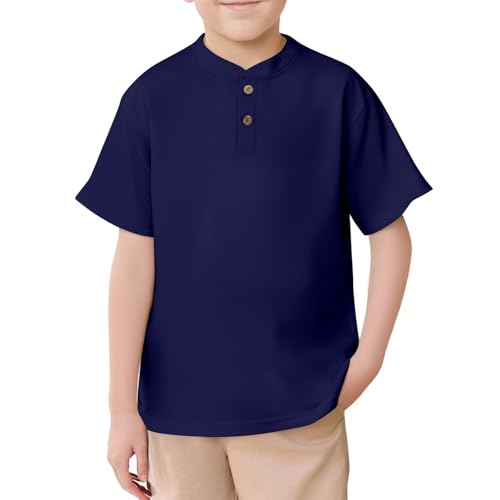 SUPTTING Kinder Henley Shirt Stehkragen Knopfleiste Kurzarm Oberteil Einfarbig Shirt Basic Freizeitshirt Top Strandshirt Atmungsaktives Oberteil Bekleidung Kindergarten Schulshirt Jungen SUPTTING Kinder Henley Shirt Stehkragen Knopfleiste Kurzarm Oberteil Einfarbig Shirt Basic Freizeitshirt Top Strandshirt Atmungsaktives Oberteil Bekleidung Kindergarten Schulshirt Jungen von SUPTTING