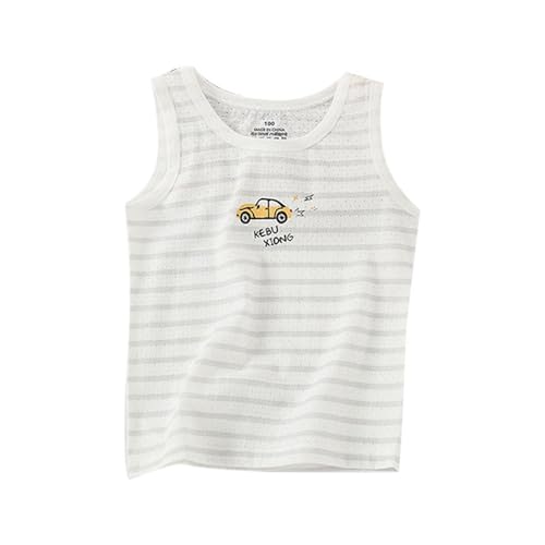 SUPTTING Kinder Jungen Tank Top Auto Gestreift Rundhals Ärmellos Unterhemd Baumwolle Sommeroberteil Freizeitshirt Kinderkleidung Bequem Atmungsaktiv Weich Dinosaurier Sommer Alltag Casual von SUPTTING