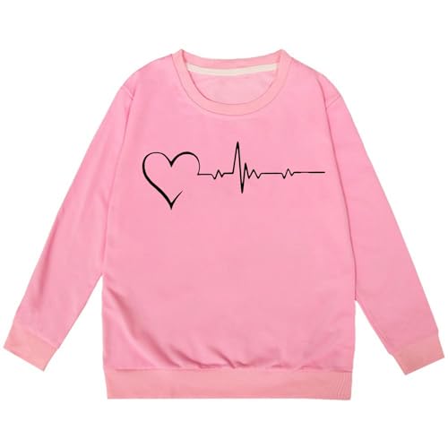 SUPTTING Kinder Sweatshirt Bequem Minimalistisch, Pullover mit Herzschlag-Grafik, Lässig Modern Langarmshirt, Rundhalspullover Regular Fit für den Alltag im Herbst SUPTTING Kinder Sweatshirt Bequem Minimalistisch, Pullover mit Herzschlag-Grafik, Lässig Modern Langarmshirt, Rundhalspullover Regular Fit für den Alltag im Herbst von SUPTTING