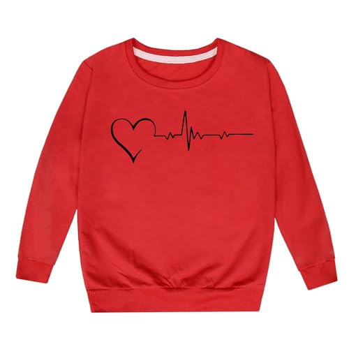 SUPTTING Kinder Sweatshirt Bequem Minimalistisch, Pullover mit Herzschlag-Grafik, Lässig Modern Langarmshirt, Rundhalspullover Regular Fit für den Alltag im Herbst SUPTTING Kinder Sweatshirt Bequem Minimalistisch, Pullover mit Herzschlag-Grafik, Lässig Modern Langarmshirt, Rundhalspullover Regular Fit für den Alltag im Herbst von SUPTTING