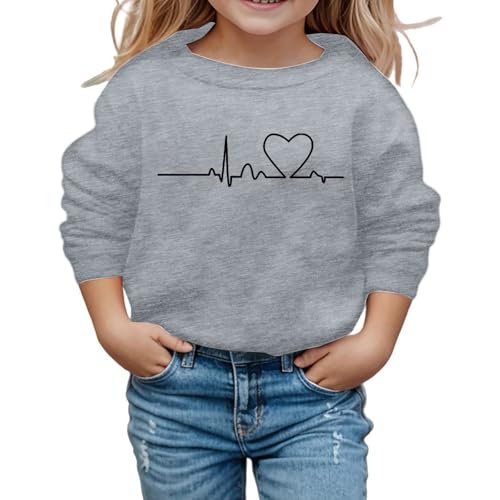 SUPTTING Kinder Sweatshirt Minimalistisch Liebevoll, Herzschlag-Grafik Rundhalsausschnitt Pullover, Lässig Modern Herz-Motiv Langarmshirt, Verkürzter Schnitt Crop-Top für die Freizeit SUPTTING Kinder Sweatshirt Minimalistisch Liebevoll, Herzschlag-Grafik Rundhalsausschnitt Pullover, Lässig Modern Herz-Motiv Langarmshirt, Verkürzter Schnitt Crop-Top für die Freizeit von SUPTTING