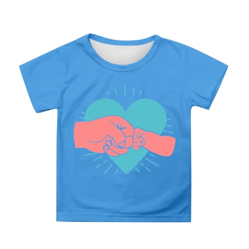 SUPTTING Kinder T-Shirt Herz Faust Aufdruck Rundhals Kurzarm Baumwolle Oberteil Weiß Gelb Blau Rot Grau Lila Schwarz Rosa Orange Alltag Sommer Frühling Bequem Atmungsaktiv Jungen Mädchen von SUPTTING