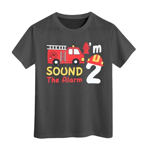 SUPTTING Kinder T-Shirt I'M 2 SOUND THE ALARM Aufdruck Feuerwehrauto Hydrant Feuerwehrhelm Nummer 2 Kurzarm Oberteil Jungen Freizeitshirt Shirt Jahre Geburtstagsgeschenk Outfit Stoff SUPTTING Kinder T-Shirt I'M 2 SOUND THE ALARM Aufdruck Feuerwehrauto Hydrant Feuerwehrhelm Nummer 2 Kurzarm Oberteil Jungen Freizeitshirt Shirt Jahre Geburtstagsgeschenk Outfit Stoff von SUPTTING