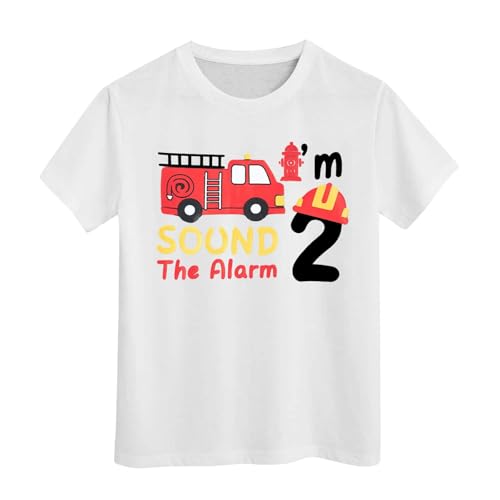 SUPTTING Kinder T-Shirt I'M 2 SOUND THE ALARM Aufdruck Feuerwehrauto Hydrant Feuerwehrhelm Nummer 2 Kurzarm Oberteil Jungen Freizeitshirt Shirt Jahre Geburtstagsgeschenk Outfit Stoff SUPTTING Kinder T-Shirt I'M 2 SOUND THE ALARM Aufdruck Feuerwehrauto Hydrant Feuerwehrhelm Nummer 2 Kurzarm Oberteil Jungen Freizeitshirt Shirt Jahre Geburtstagsgeschenk Outfit Stoff von SUPTTING