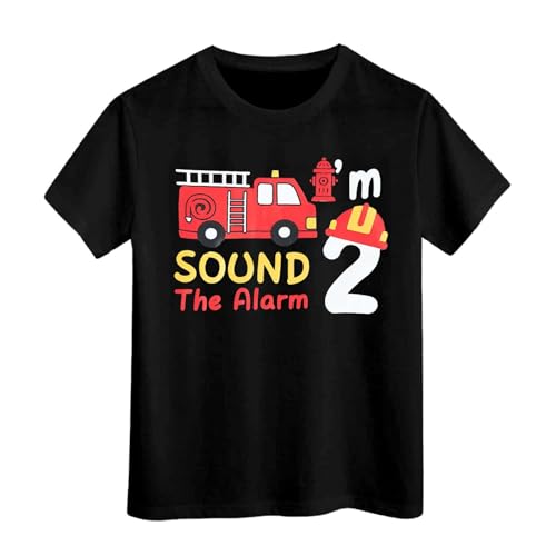 SUPTTING Kinder T-Shirt I'M 2 SOUND THE ALARM Aufdruck Feuerwehrauto Hydrant Feuerwehrhelm Nummer 2 Kurzarm Oberteil Jungen Freizeitshirt Shirt Jahre Geburtstagsgeschenk Outfit Stoff SUPTTING Kinder T-Shirt I'M 2 SOUND THE ALARM Aufdruck Feuerwehrauto Hydrant Feuerwehrhelm Nummer 2 Kurzarm Oberteil Jungen Freizeitshirt Shirt Jahre Geburtstagsgeschenk Outfit Stoff von SUPTTING
