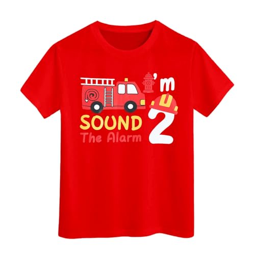 SUPTTING Kinder T-Shirt I'M 2 SOUND THE ALARM Aufdruck Feuerwehrauto Hydrant Feuerwehrhelm Nummer 2 Kurzarm Oberteil Jungen Freizeitshirt Shirt Jahre Geburtstagsgeschenk Outfit Stoff SUPTTING Kinder T-Shirt I'M 2 SOUND THE ALARM Aufdruck Feuerwehrauto Hydrant Feuerwehrhelm Nummer 2 Kurzarm Oberteil Jungen Freizeitshirt Shirt Jahre Geburtstagsgeschenk Outfit Stoff von SUPTTING