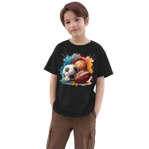 SUPTTING Kinder T-Shirt Mehrere Sportbälle Fußball Basketball Baseball Football Farbige Tinte Splash Hintergrund Kurzarm Oberteil Jungen Freizeitshirt Sportshirt Stoffshirt Oberteil SUPTTING Kinder T-Shirt Mehrere Sportbälle Fußball Basketball Baseball Football Farbige Tinte Splash Hintergrund Kurzarm Oberteil Jungen Freizeitshirt Sportshirt Stoffshirt Oberteil von SUPTTING