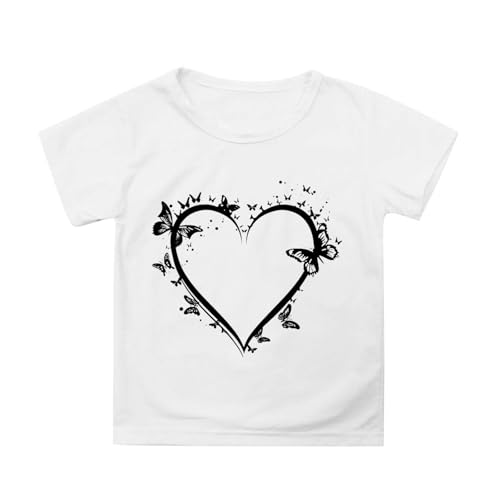 SUPTTING Kinder T-Shirt Minimalistisch Bequem Oberteil Grafik-Druck Rundhals Top Abstrakt Modern Herz-Motiv Pinselstrich-Optik Kurzarmshirt für Schule SUPTTING Kinder T-Shirt Minimalistisch Bequem Oberteil Grafik-Druck Rundhals Top Abstrakt Modern Herz-Motiv Pinselstrich-Optik Kurzarmshirt für Schule von SUPTTING