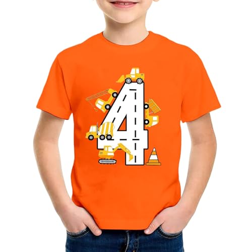 SUPTTING Kinder T-Shirt Nummer 4 Bagger Bulldozer Betonmischer Kran Straße Verkehrskegel Kurzarm Oberteil Jungen Freizeitshirt Shirt 4 Jahre Geburtstagsgeschenk Baustelle Thema Outfit SUPTTING Kinder T-Shirt Nummer 4 Bagger Bulldozer Betonmischer Kran Straße Verkehrskegel Kurzarm Oberteil Jungen Freizeitshirt Shirt 4 Jahre Geburtstagsgeschenk Baustelle Thema Outfit von SUPTTING