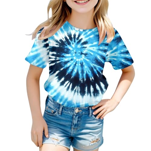 SUPTTING Kinder T-Shirt Tie-Dye Bunt Spiralmuster, Unisex Sommer Oberteil Kurzarm Rundhals Shirt Top, Lässiges Batik Freizeitshirt für Jungen Mädchen, Farbenfrohe Streetwear Weich SUPTTING Kinder T-Shirt Tie-Dye Bunt Spiralmuster, Unisex Sommer Oberteil Kurzarm Rundhals Shirt Top, Lässiges Batik Freizeitshirt für Jungen Mädchen, Farbenfrohe Streetwear Weich von SUPTTING